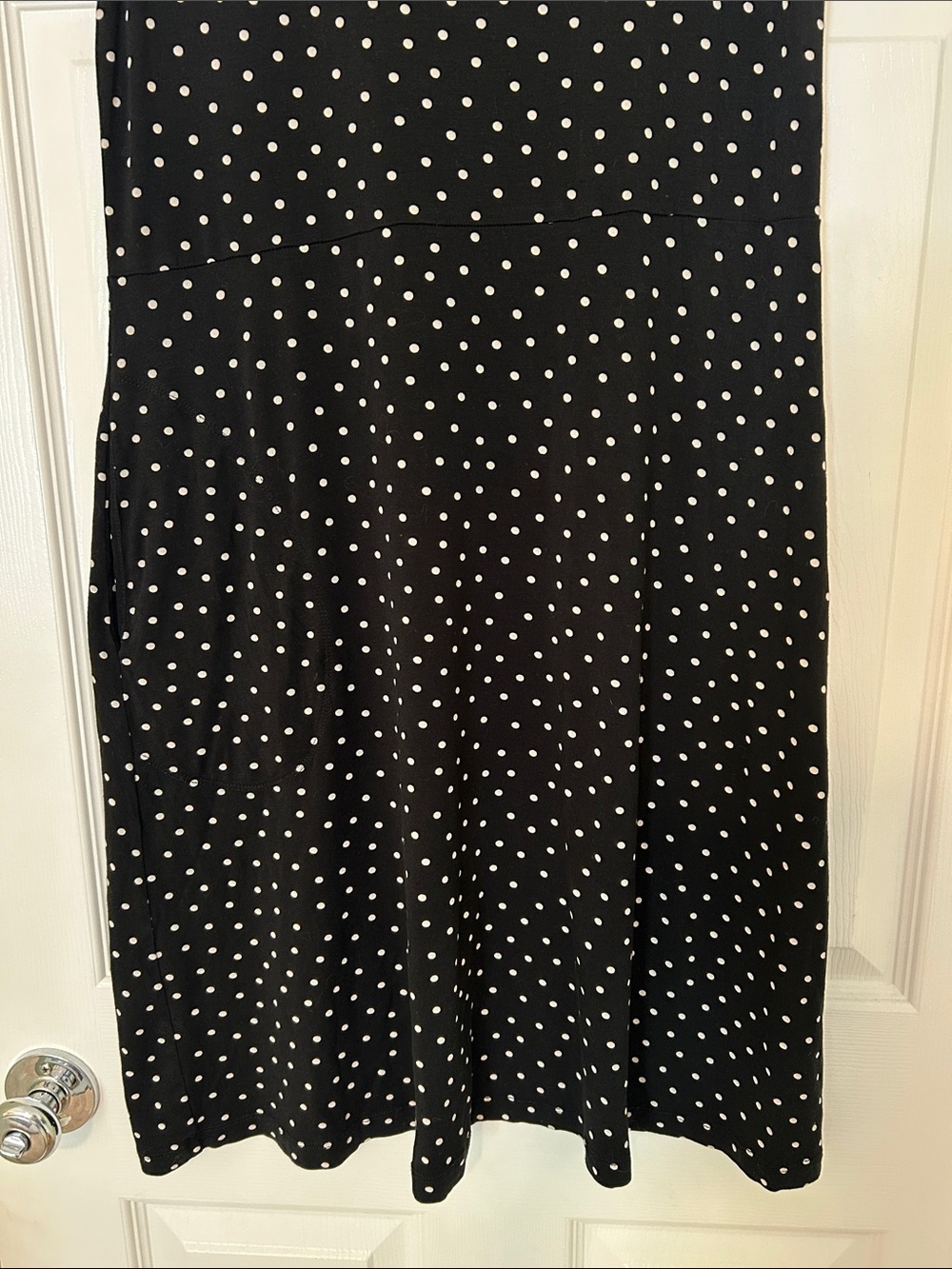 Gudrun Sjoden Black Sleeveless Dress White Polka Dot Print - Picture 4 of 8